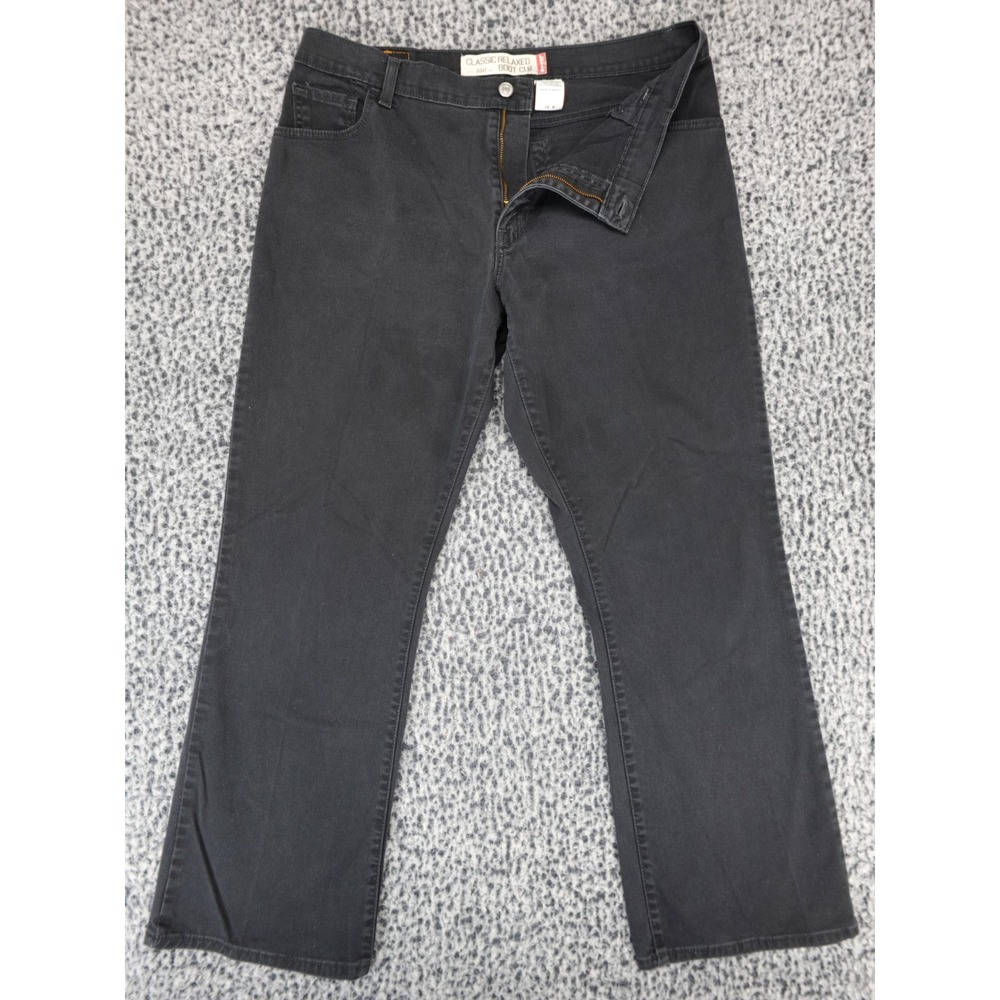 Levis 550 Relaxed Boot Cut Jeans‎ Womens 16M Black Stretch 36x30